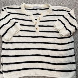 Baltic Born Black and White Striped Sweater